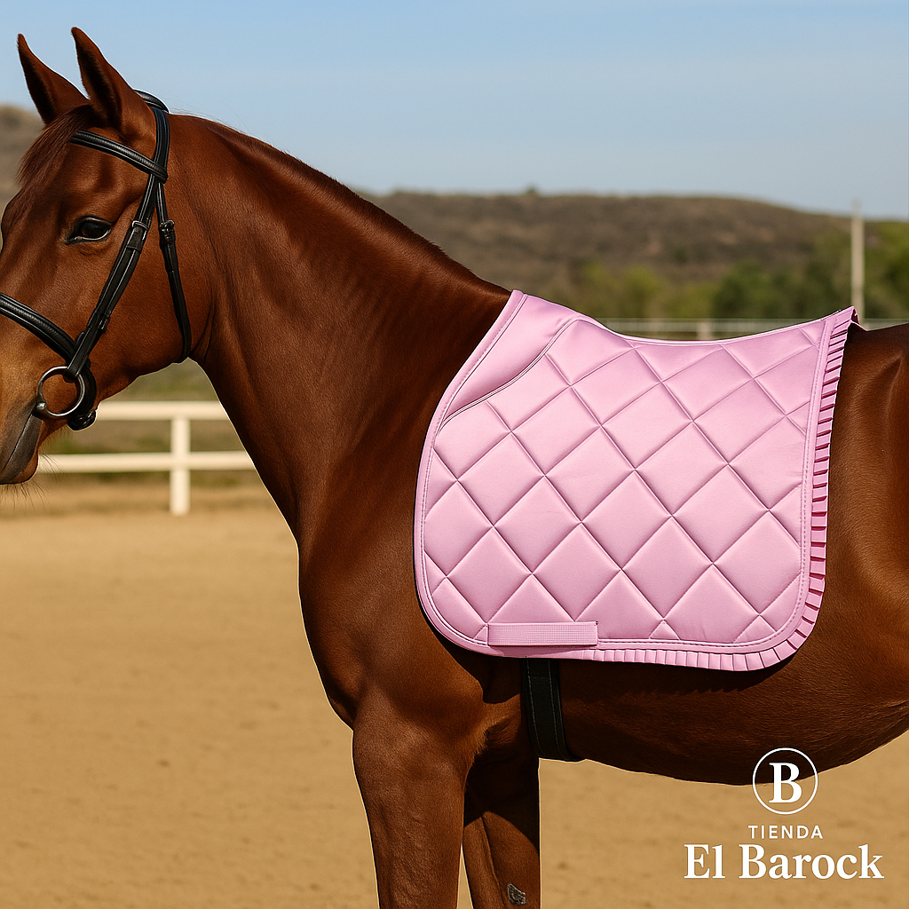 Mantilla Inglesa Rosa Pastel – Estilo y Comodidad Ecuestre