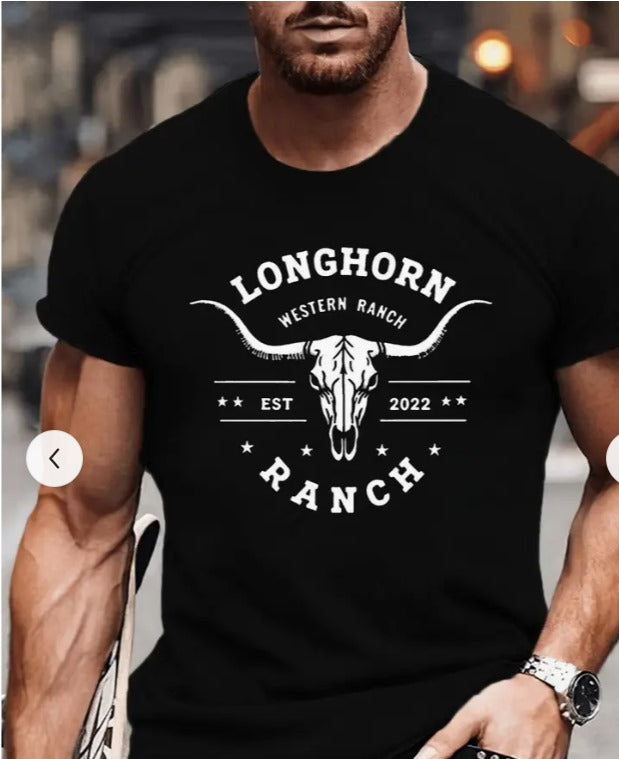 Playera Caballero Longhorn Ranch