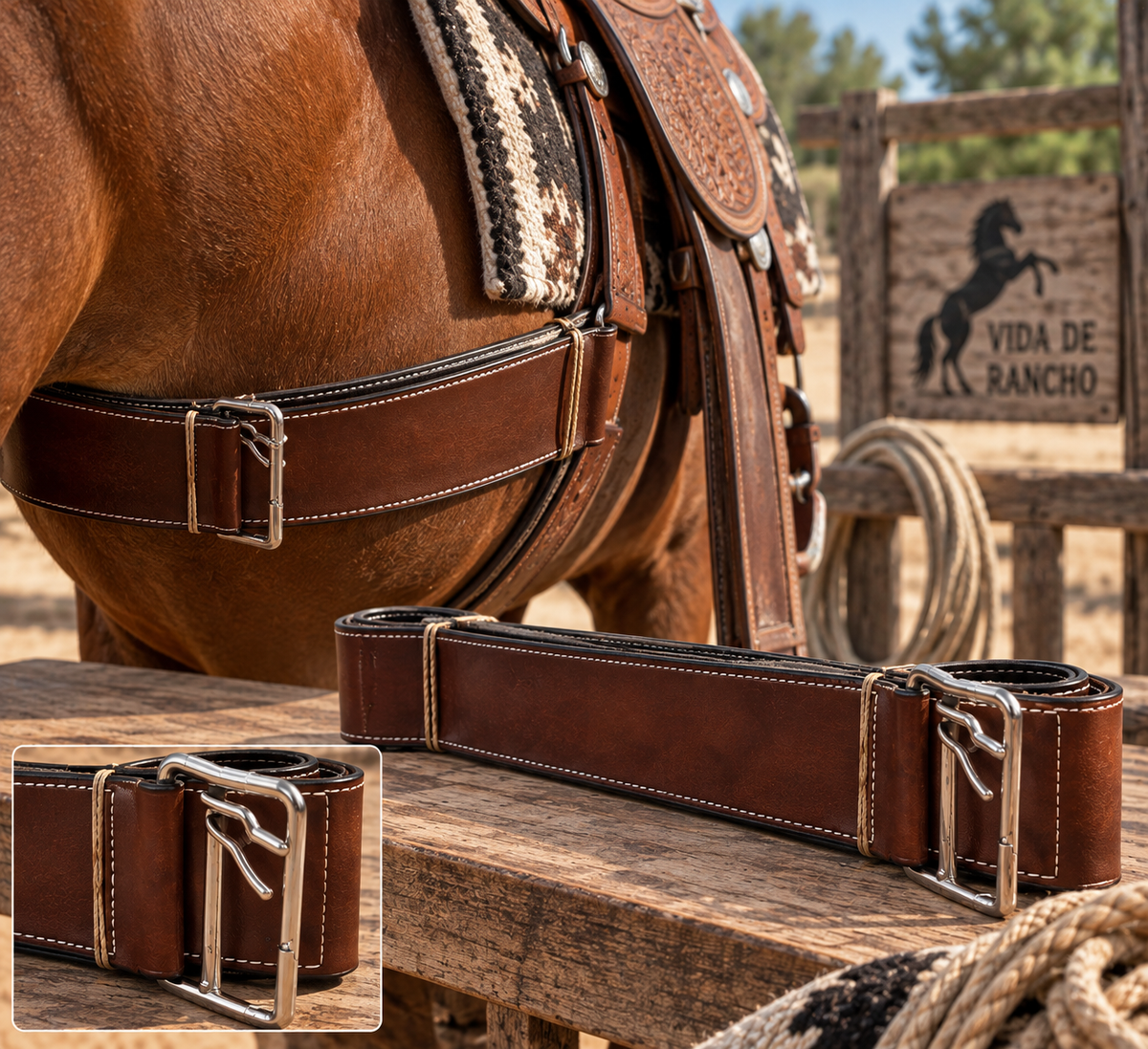 Arsión de Vaqueta para Montura de Caballo Color Café