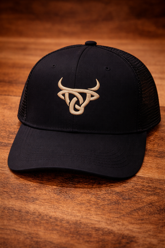 Gorra Vaquera Negra Longhorn – Estilo Ranch