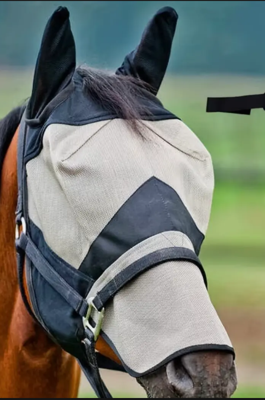 Mosquitero para Caballo con Orejeras Protección Total Anti Moscas