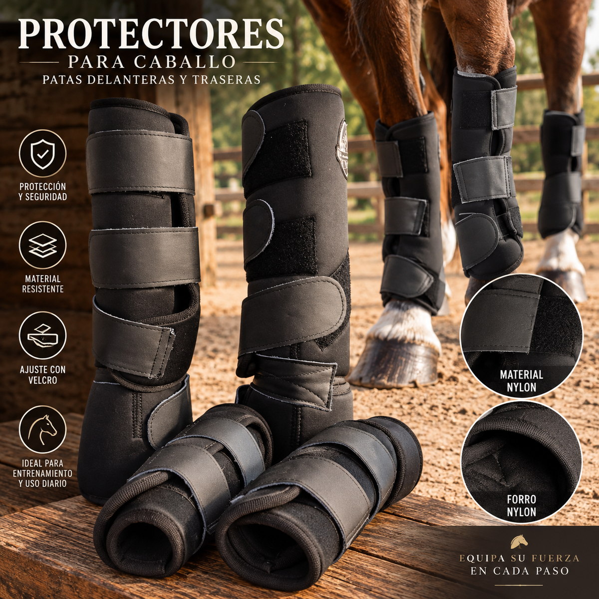 Protectores para Caballo Delanteros y Traseros Ajustables