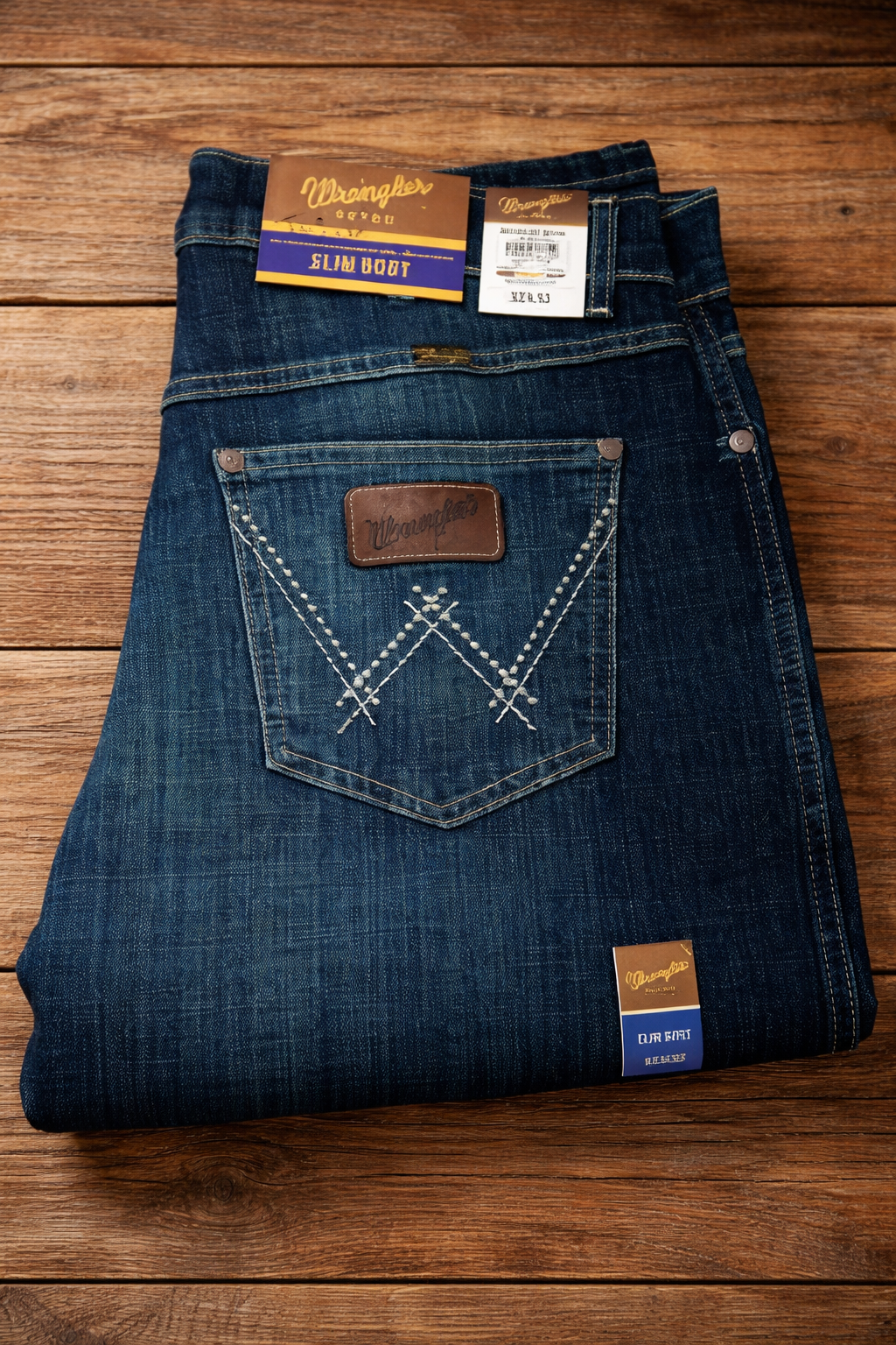 Pantalón Wrangler Azul deslavado para Caballero – Slim Boot