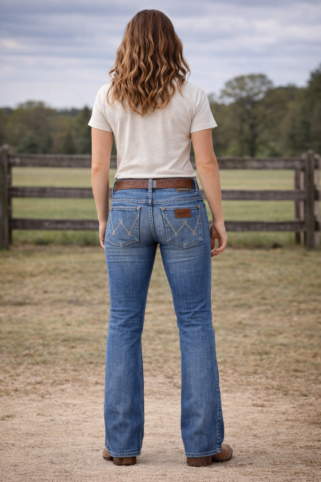 Pantalón Wrangler Para Dama Retro Slim Boot –Azul Deslavado