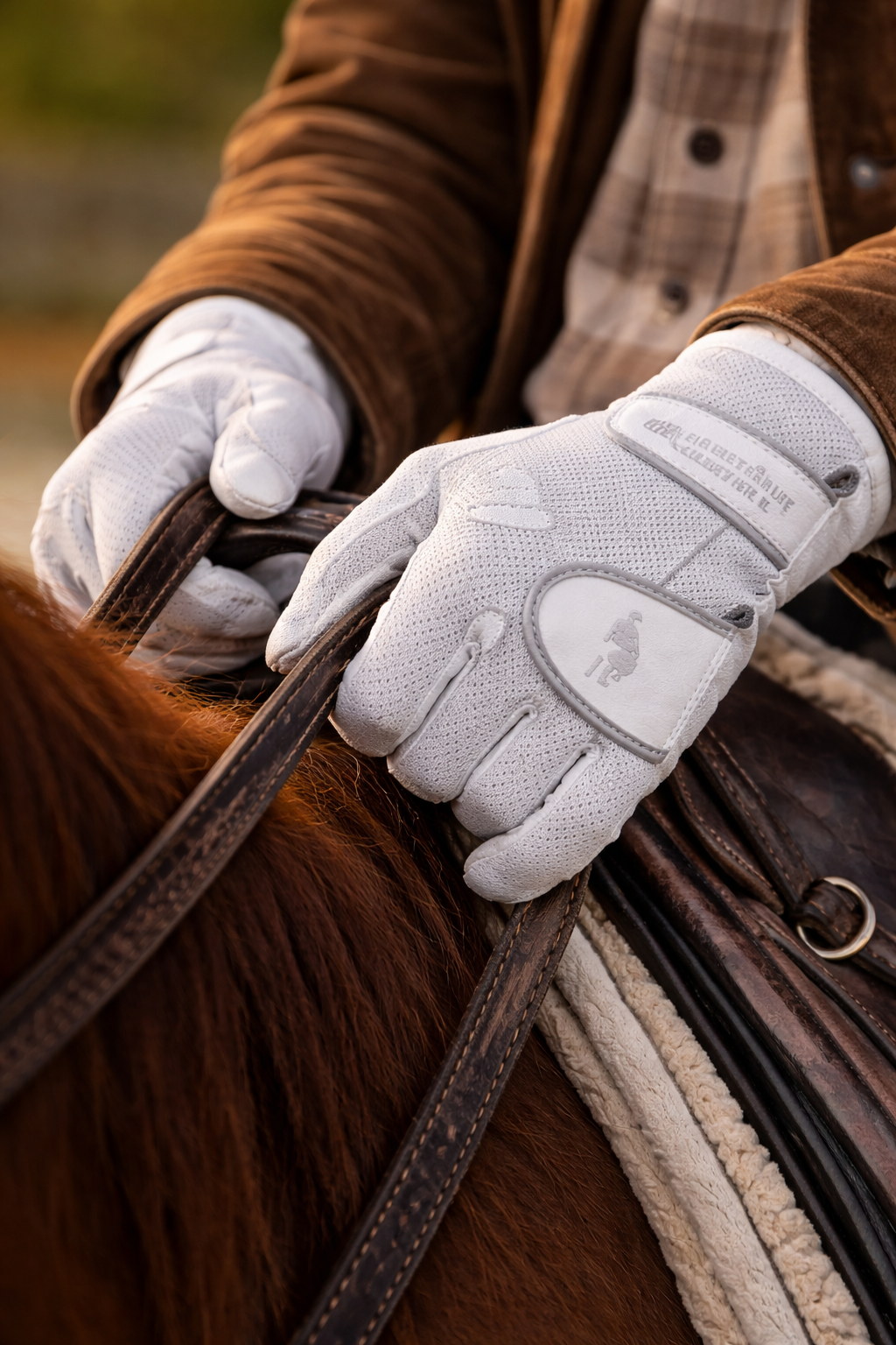 Guantes de Equitación Blancos Equestrian Life Transpirables
