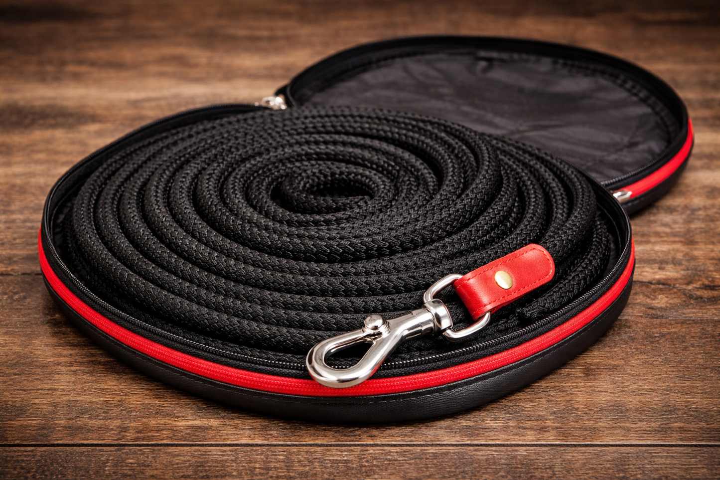 Cuerda Estocada para Entrenamiento de Caballos – Negro con Rojo
