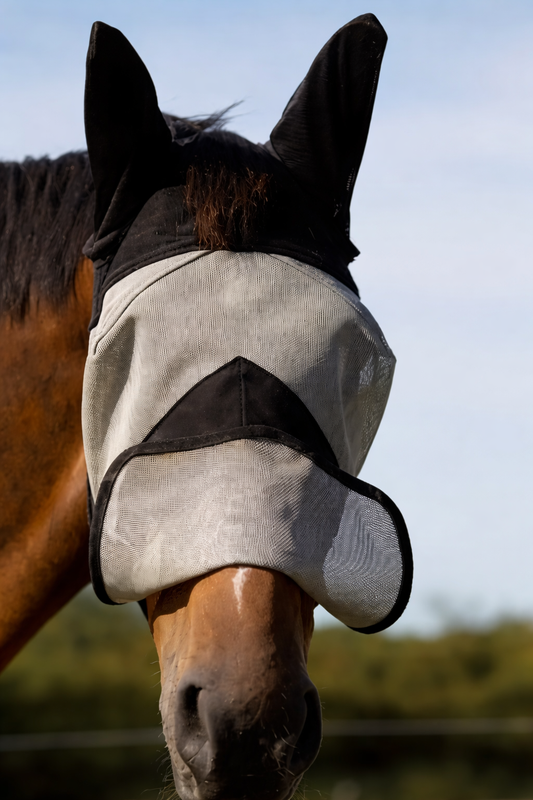 Mosquitero para Caballo con Orejeras Protección Total Anti Moscas