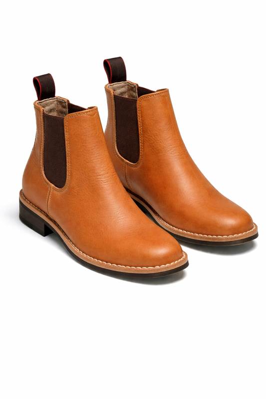 Botín de Piel para Mujer – Color Miel / Camel – Estilo Vaquero Casual