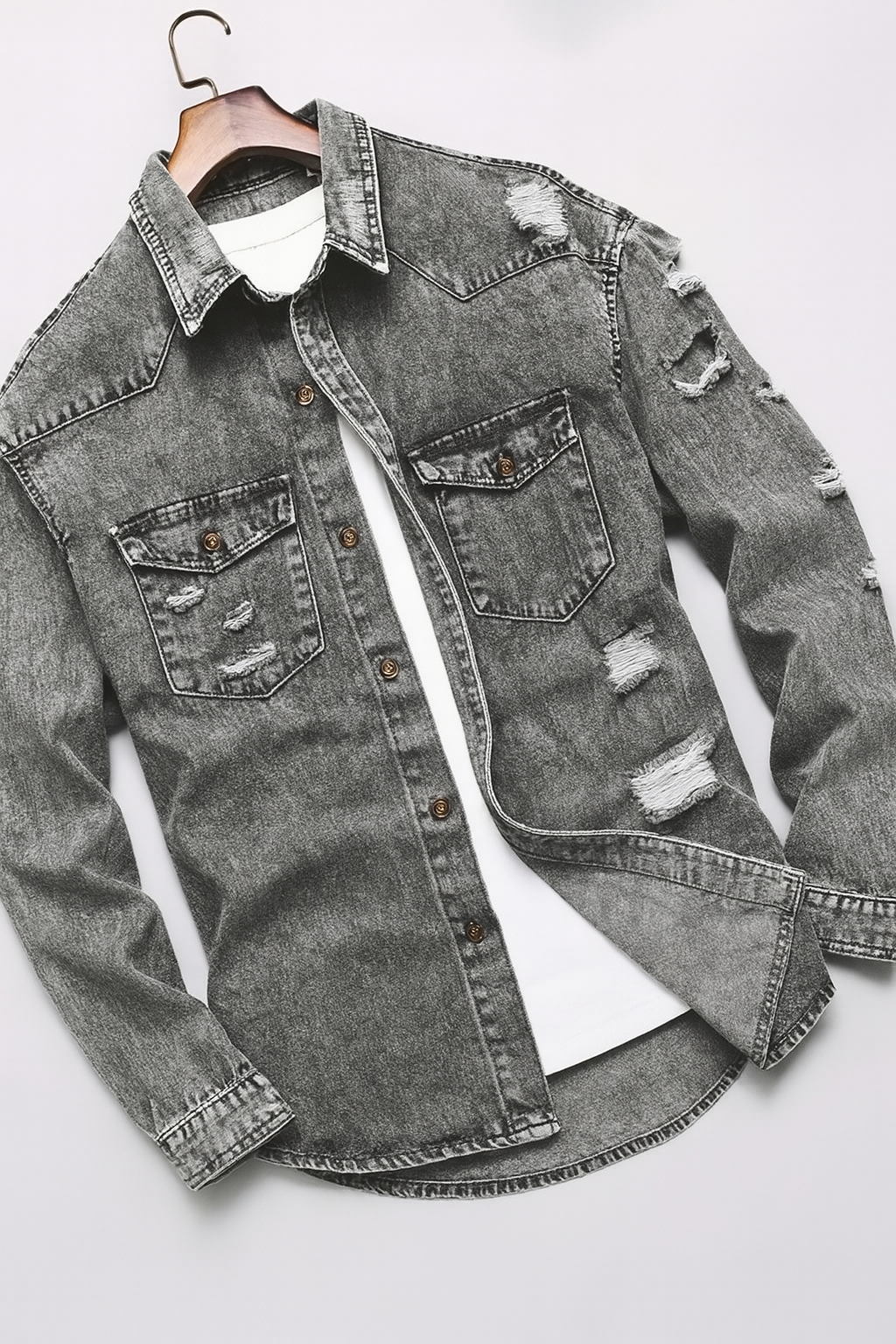 Camisa Mezclilla Deslavada Rocker