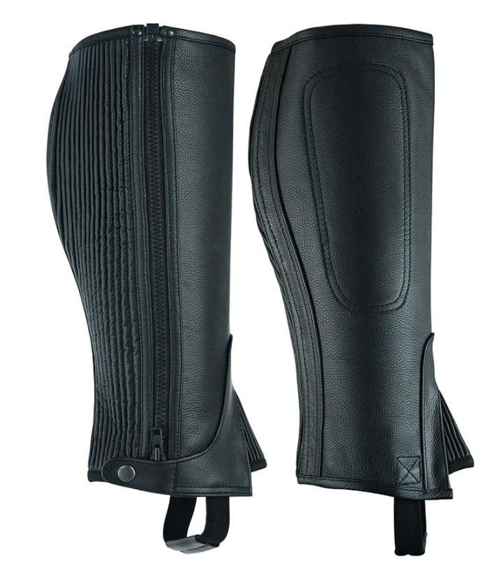 Mitades Ecuestres de Piel de Vaca | Unisex, Cremallera YKK Premium