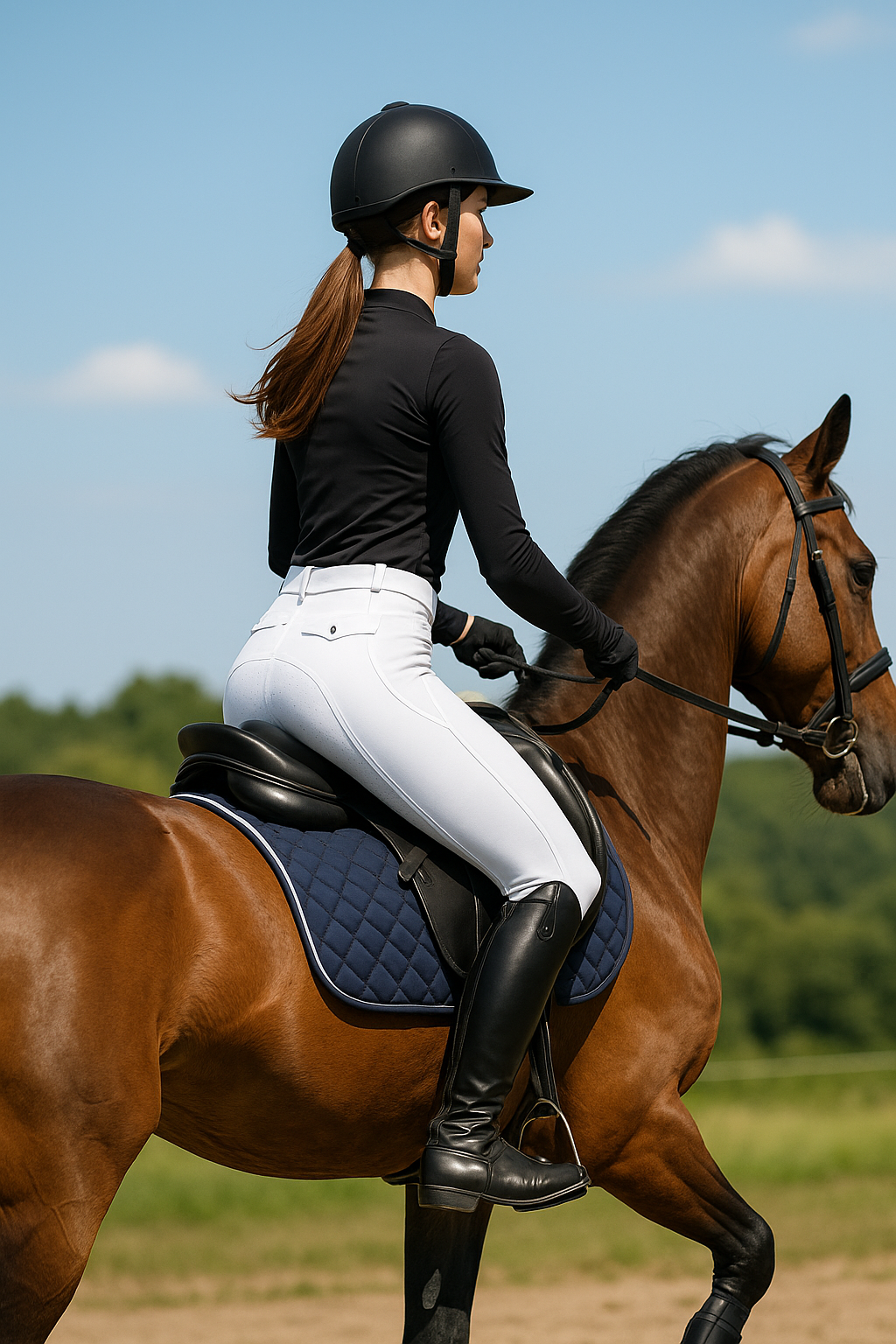 Leggings Ecuestres Blancos Premium – Antideslizantes y Alta Comodidad