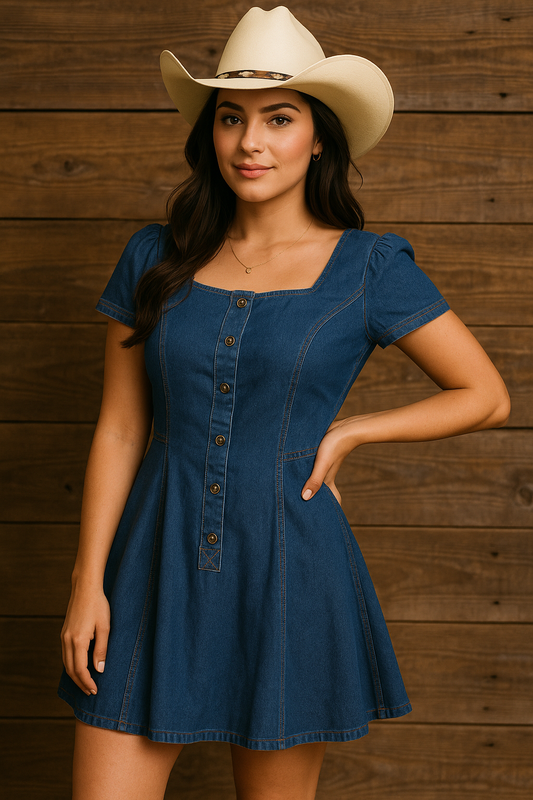Vestido Vaquero Barock de Mezclilla – Estilo Western Elegante