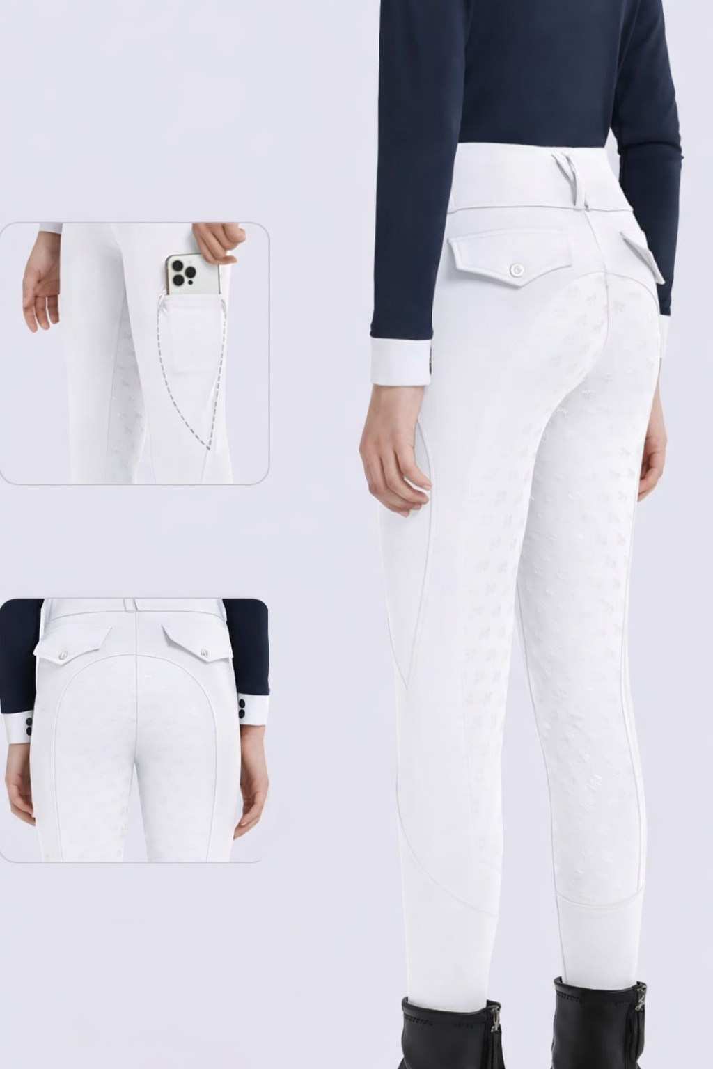 Pantalón de Montar Para Niños Blancos – Antiderrapante y Cómodo