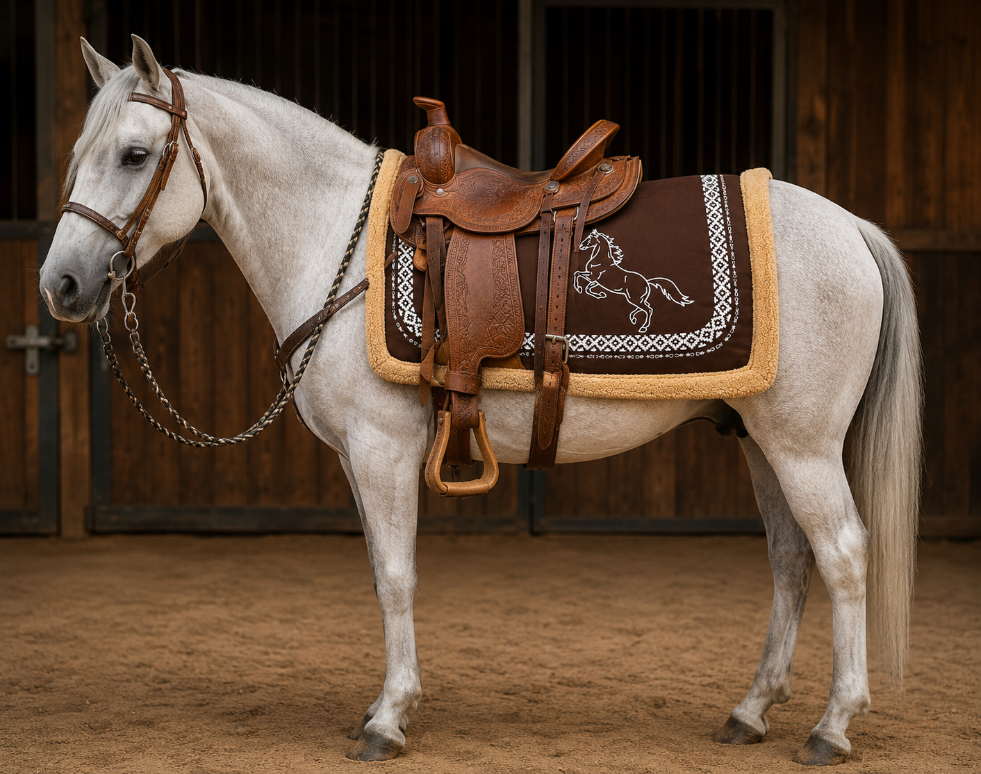 Sudadero Reforzado Con Borrega Para Montura De Caballo