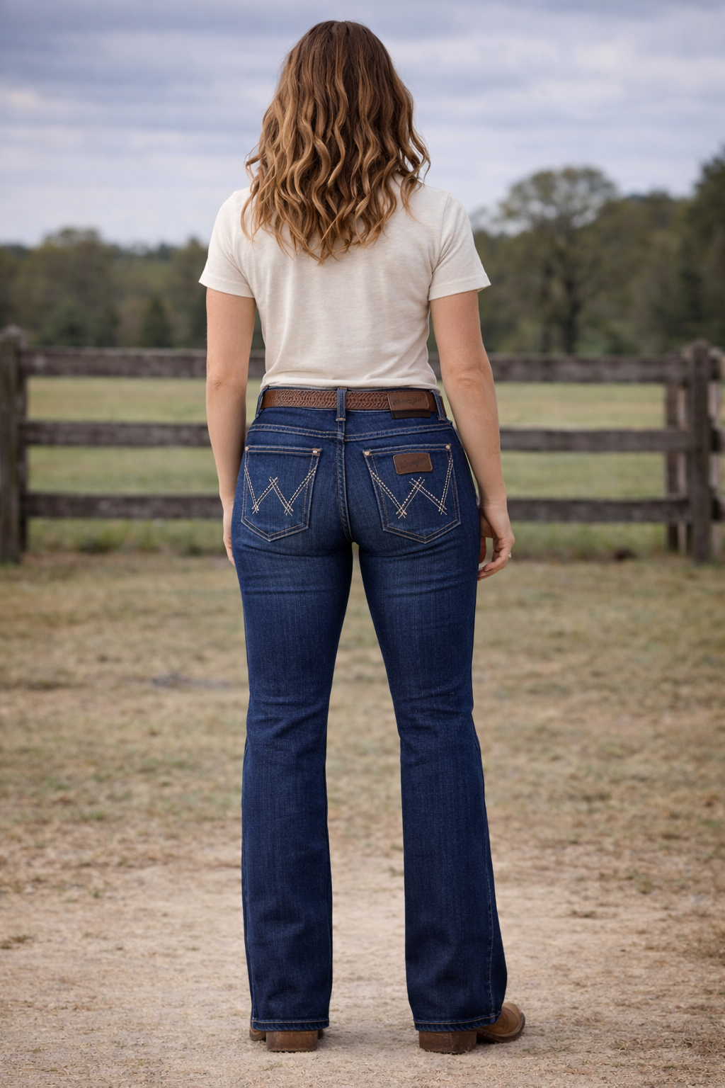 Wrangler Retro Slim Boot para dama – Denim índigo