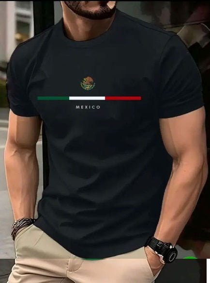 Playera Hombre Negra Mexico